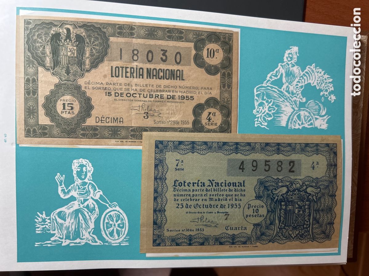 Cupones ONCE: Loteria A&ntilde;o 1955 Completo 36 Sorteos - Foto 13