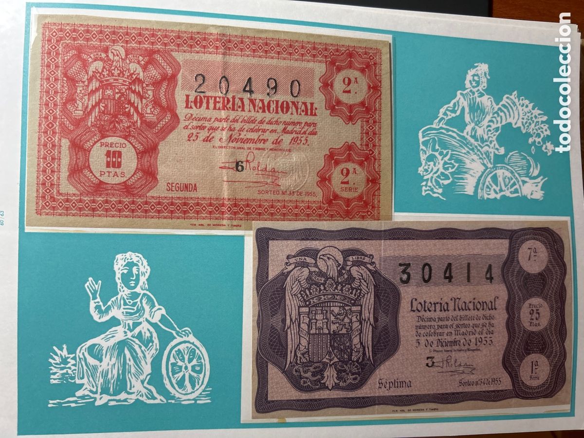 Cupones ONCE: Loteria A&ntilde;o 1955 Completo 36 Sorteos - Foto 15