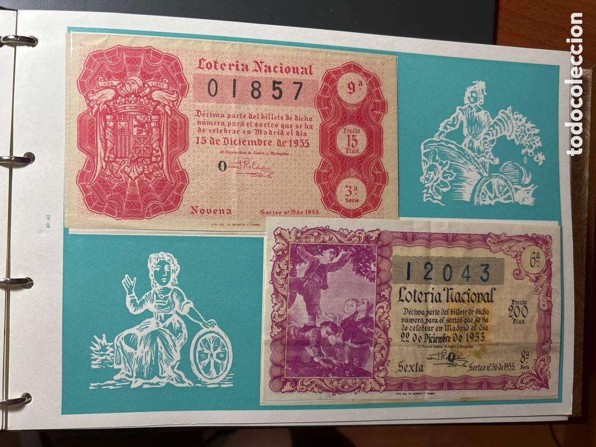 Cupones ONCE: Loteria A&ntilde;o 1955 Completo 36 Sorteos - Foto 16