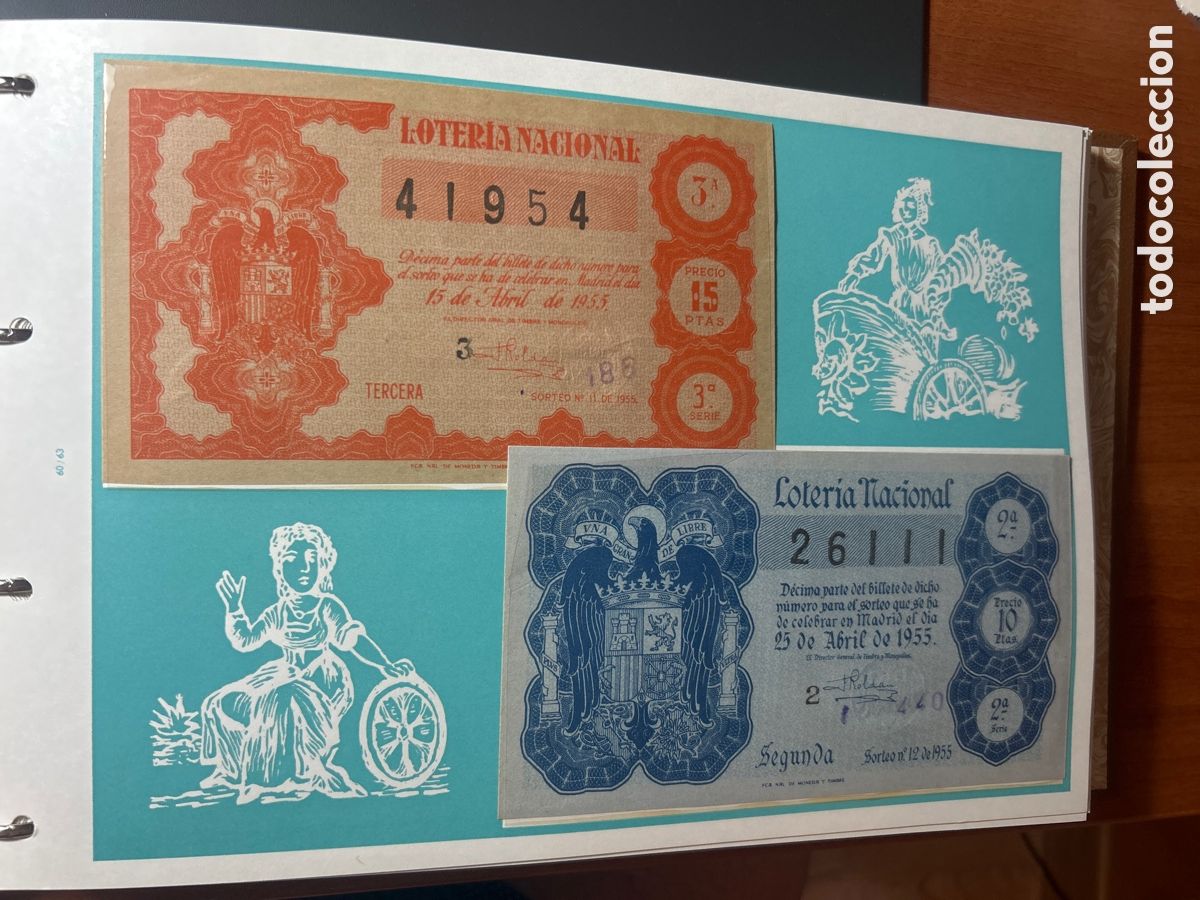 Cupones ONCE: Loteria A&ntilde;o 1955 Completo 36 Sorteos - Foto 17