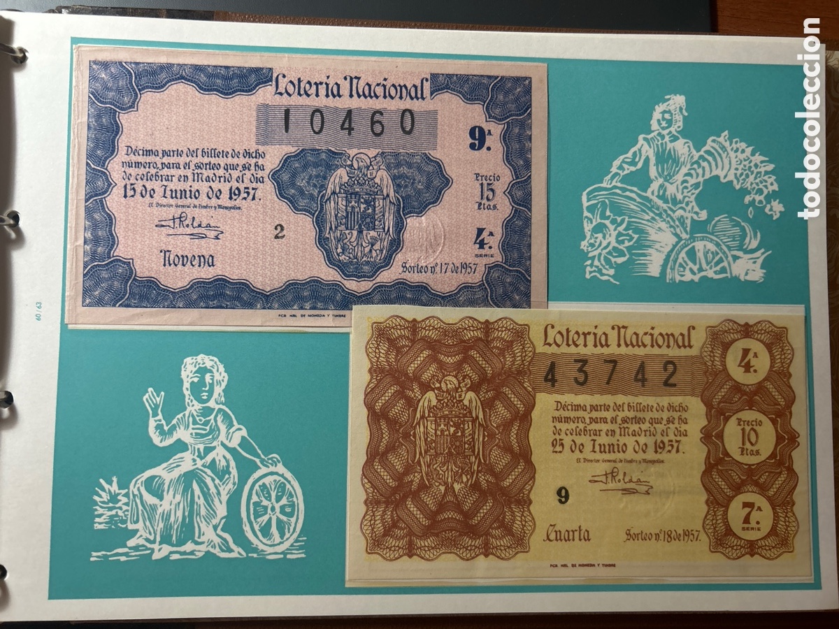 Cupones ONCE: Loteria A&ntilde;o 1957 Completo con 36 Sorteos - Foto 9