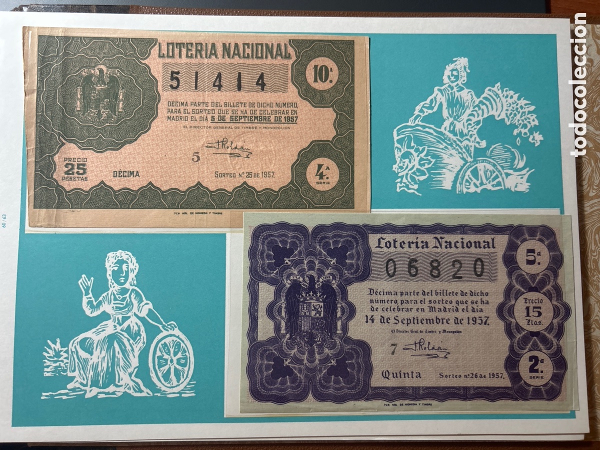 Cupones ONCE: Loteria A&ntilde;o 1957 Completo con 36 Sorteos - Foto 13