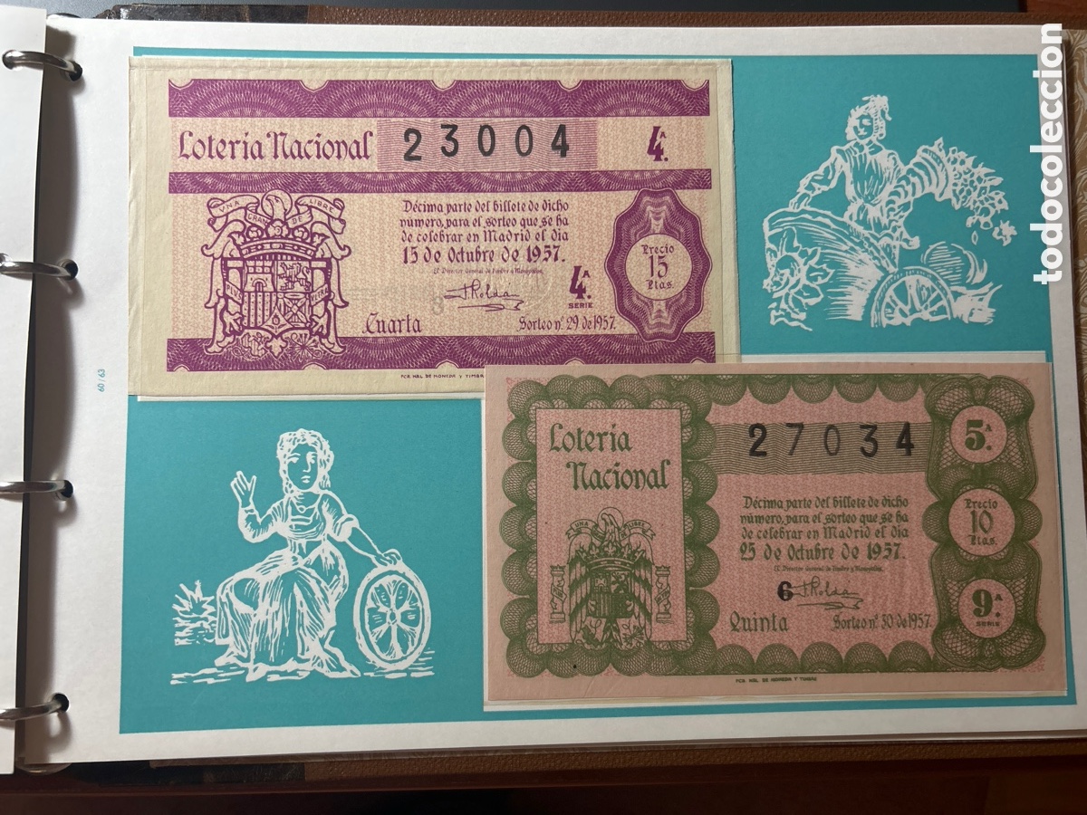 Cupones ONCE: Loteria A&ntilde;o 1957 Completo con 36 Sorteos - Foto 15