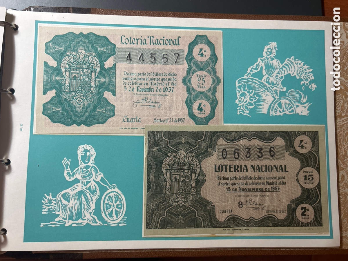 Cupones ONCE: Loteria A&ntilde;o 1957 Completo con 36 Sorteos - Foto 16