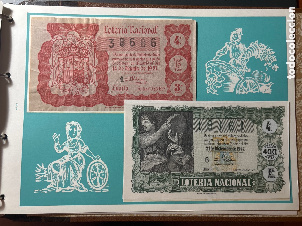 Cupones ONCE: Loteria A&ntilde;o 1957 Completo con 36 Sorteos - Foto 18