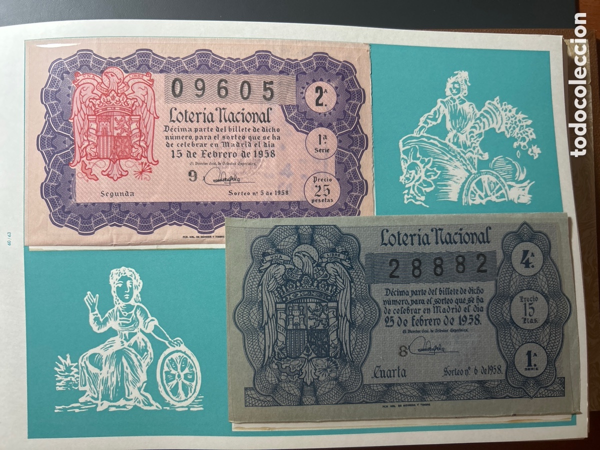Cupones ONCE: Loteria A&ntilde;o 1958 Completo con 36 Sorteos - Foto 3