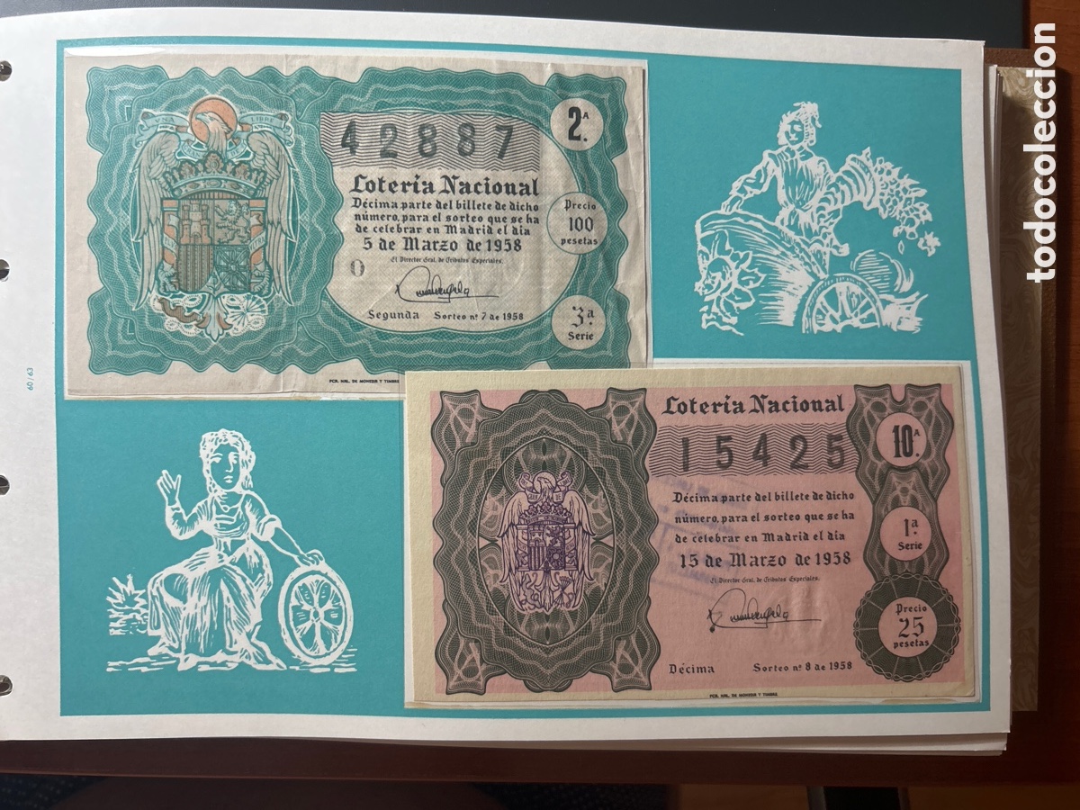 Cupones ONCE: Loteria A&ntilde;o 1958 Completo con 36 Sorteos - Foto 4