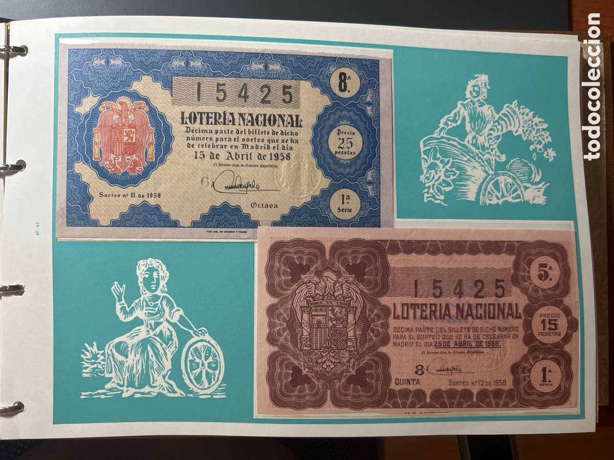 Cupones ONCE: Loteria A&ntilde;o 1958 Completo con 36 Sorteos - Foto 6