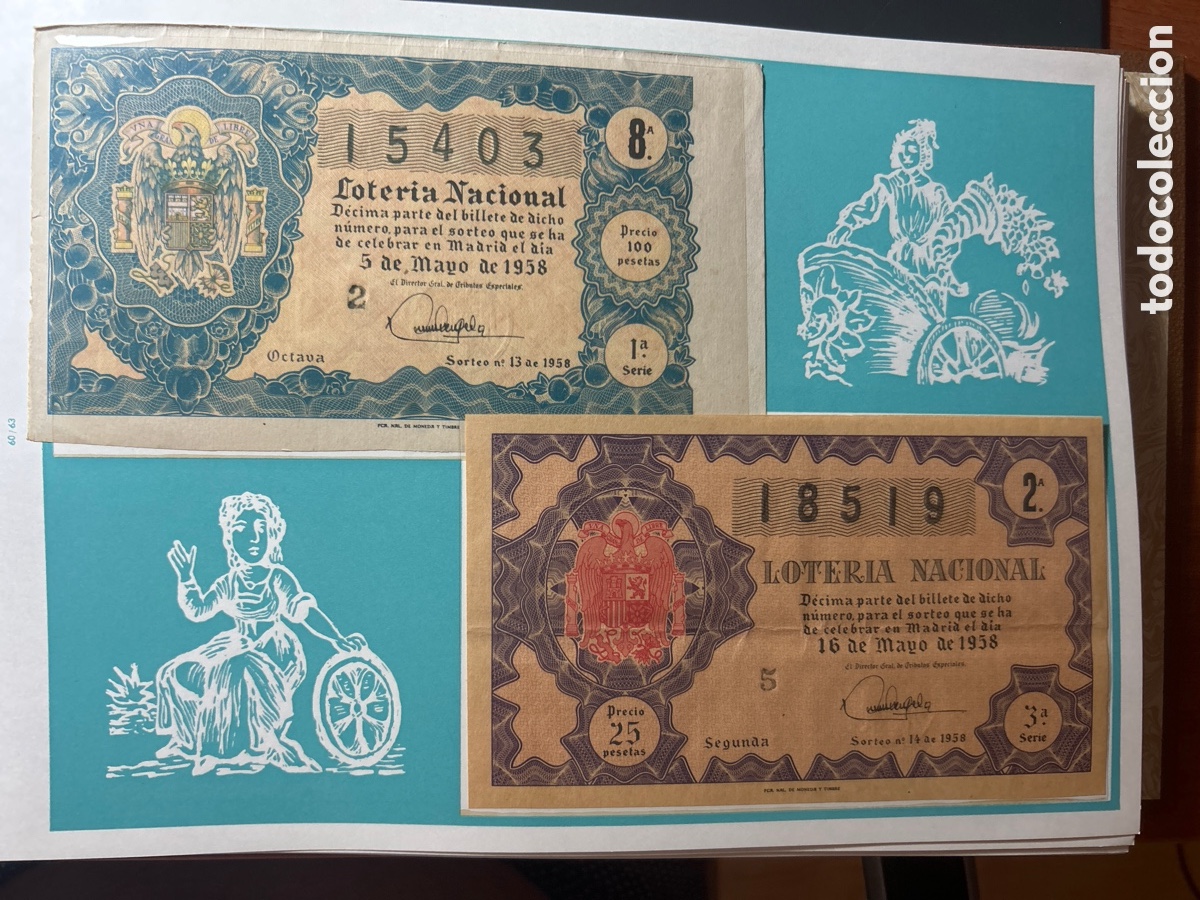 Cupones ONCE: Loteria A&ntilde;o 1958 Completo con 36 Sorteos - Foto 7