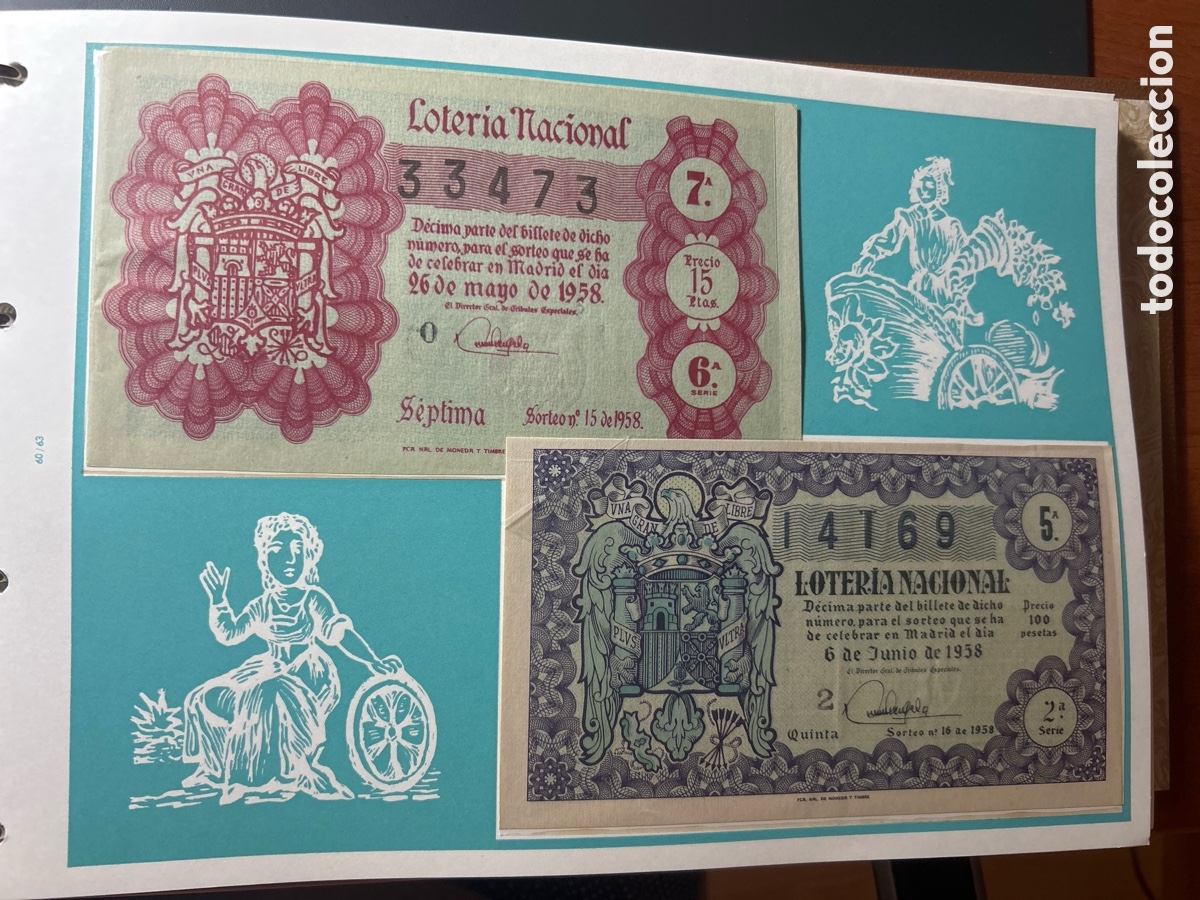 Cupones ONCE: Loteria A&ntilde;o 1958 Completo con 36 Sorteos - Foto 8