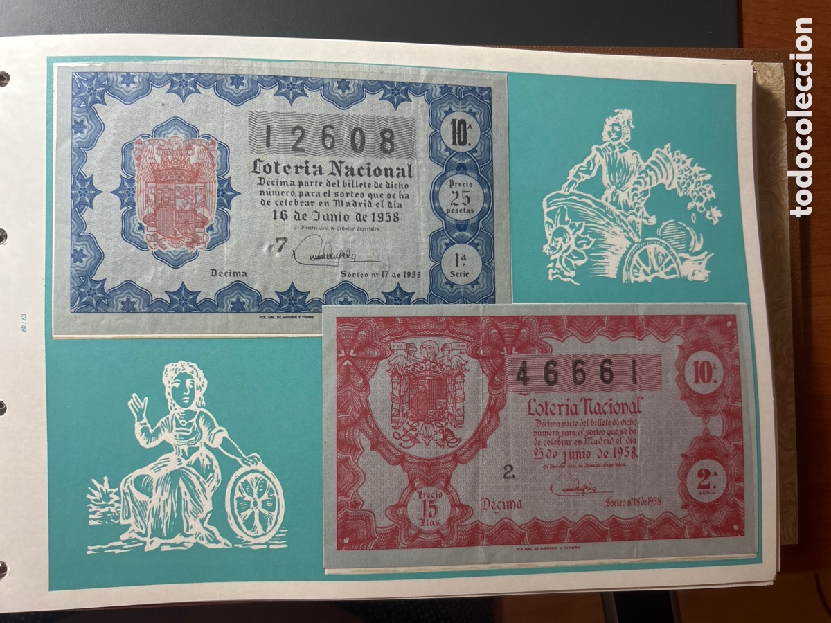 Cupones ONCE: Loteria A&ntilde;o 1958 Completo con 36 Sorteos - Foto 9
