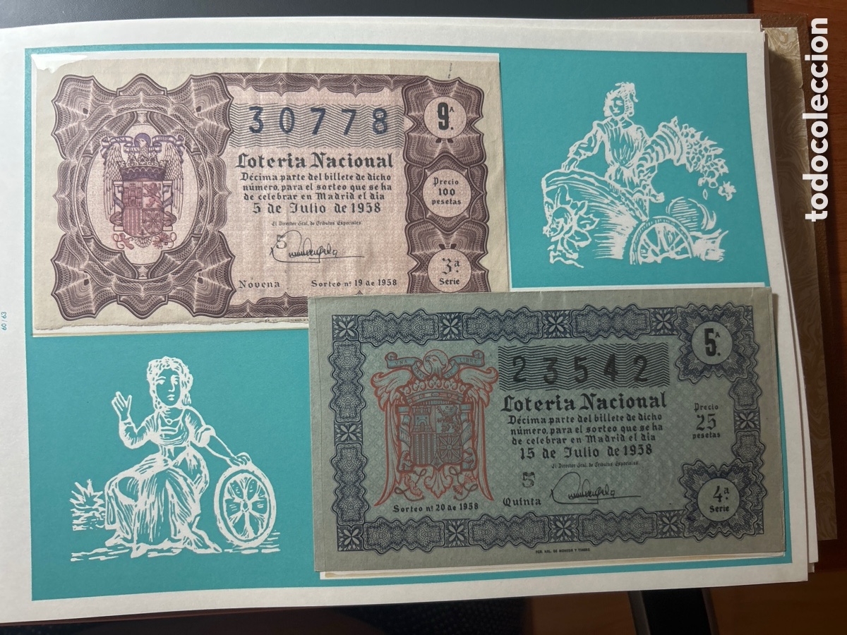 Cupones ONCE: Loteria A&ntilde;o 1958 Completo con 36 Sorteos - Foto 10