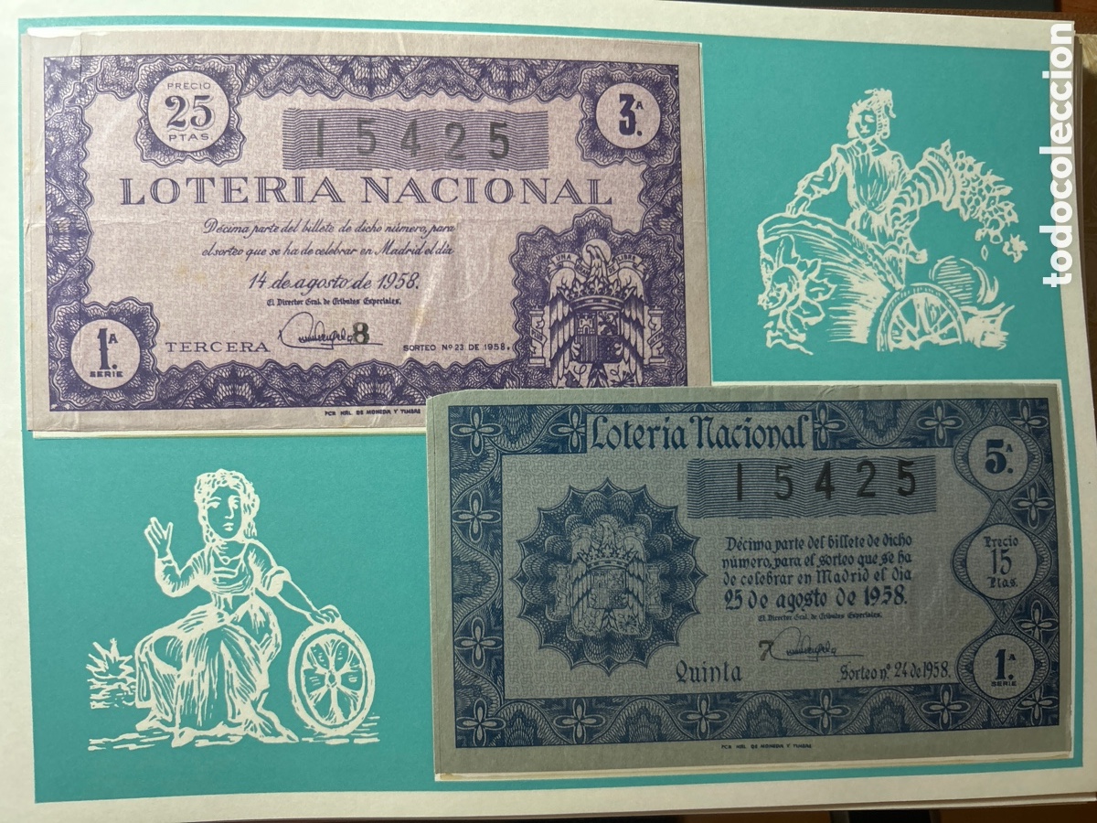 Cupones ONCE: Loteria A&ntilde;o 1958 Completo con 36 Sorteos - Foto 12