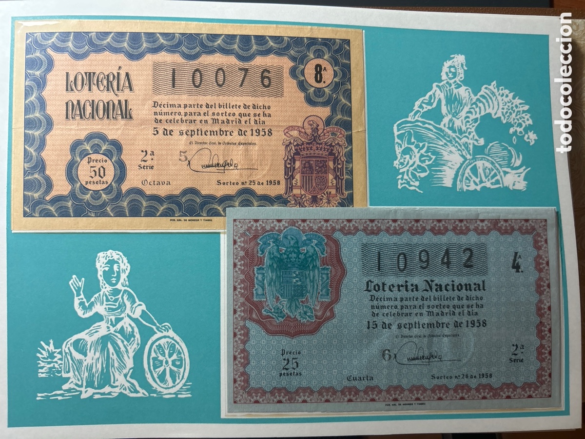 Cupones ONCE: Loteria A&ntilde;o 1958 Completo con 36 Sorteos - Foto 13