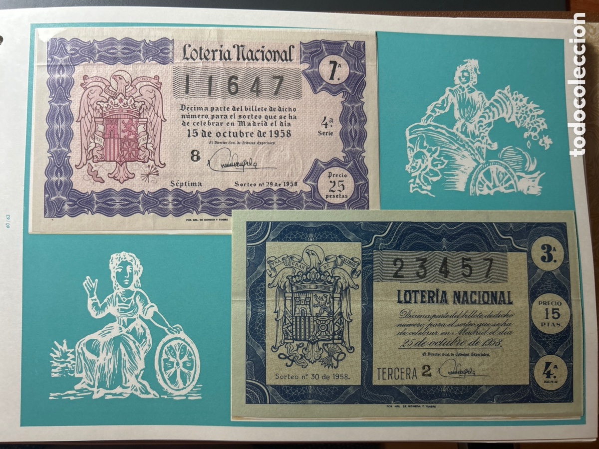 Cupones ONCE: Loteria A&ntilde;o 1958 Completo con 36 Sorteos - Foto 15