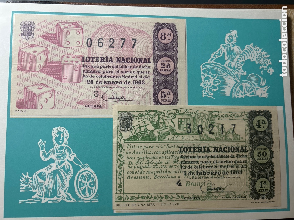 Cupones ONCE: Loteria A&ntilde;o 1963 Completo con 36 Sorteos - Foto 2