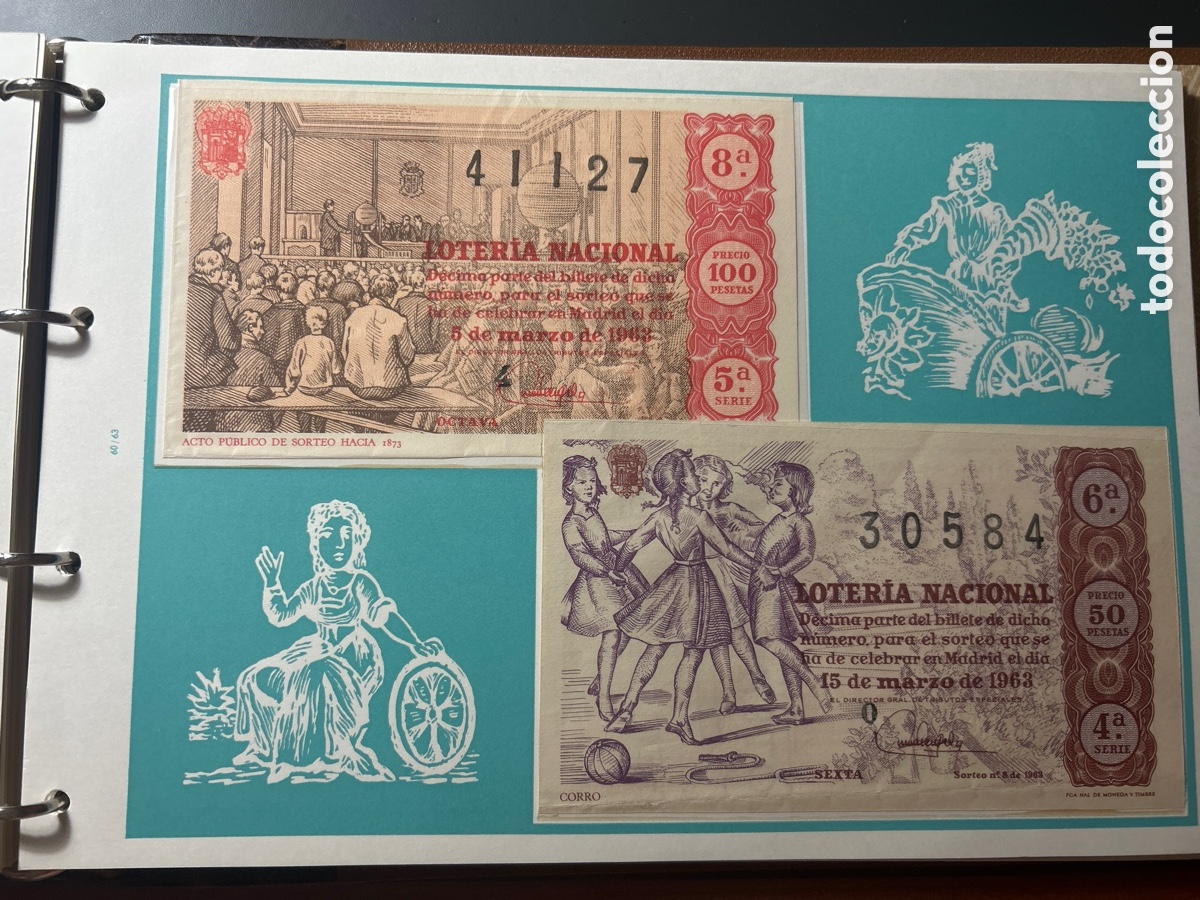 Cupones ONCE: Loteria A&ntilde;o 1963 Completo con 36 Sorteos - Foto 4