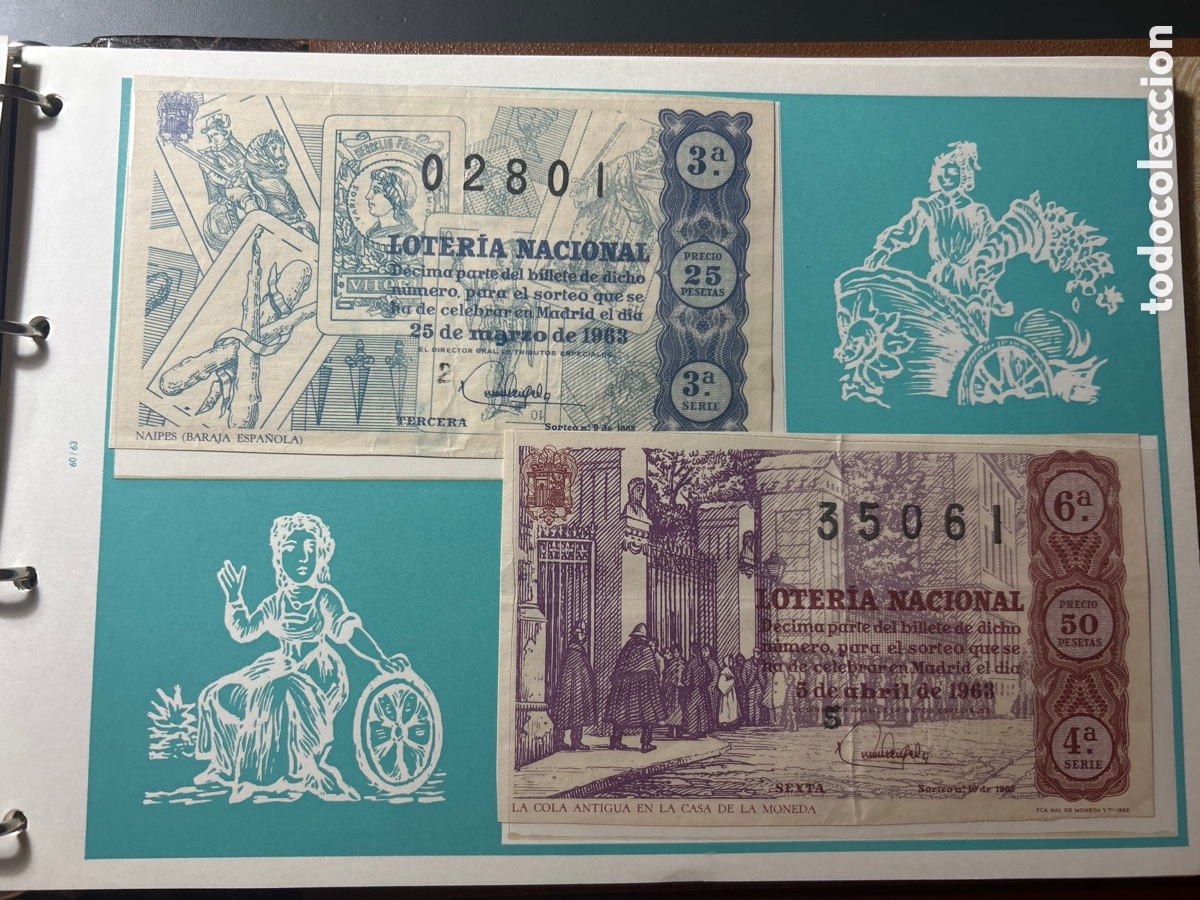 Cupones ONCE: Loteria A&ntilde;o 1963 Completo con 36 Sorteos - Foto 5