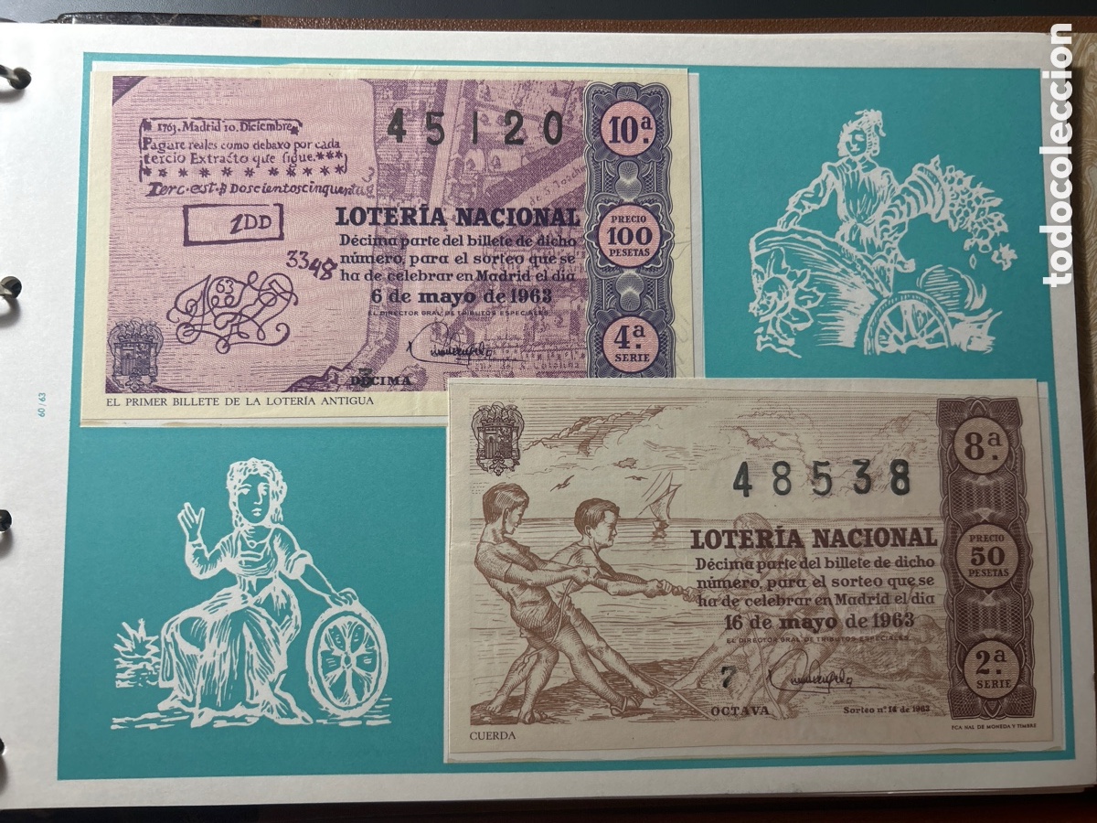 Cupones ONCE: Loteria A&ntilde;o 1963 Completo con 36 Sorteos - Foto 7