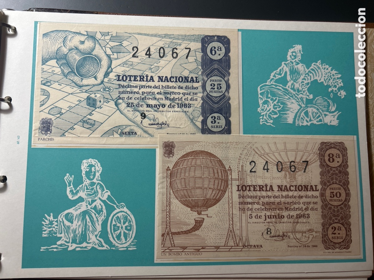 Cupones ONCE: Loteria A&ntilde;o 1963 Completo con 36 Sorteos - Foto 8