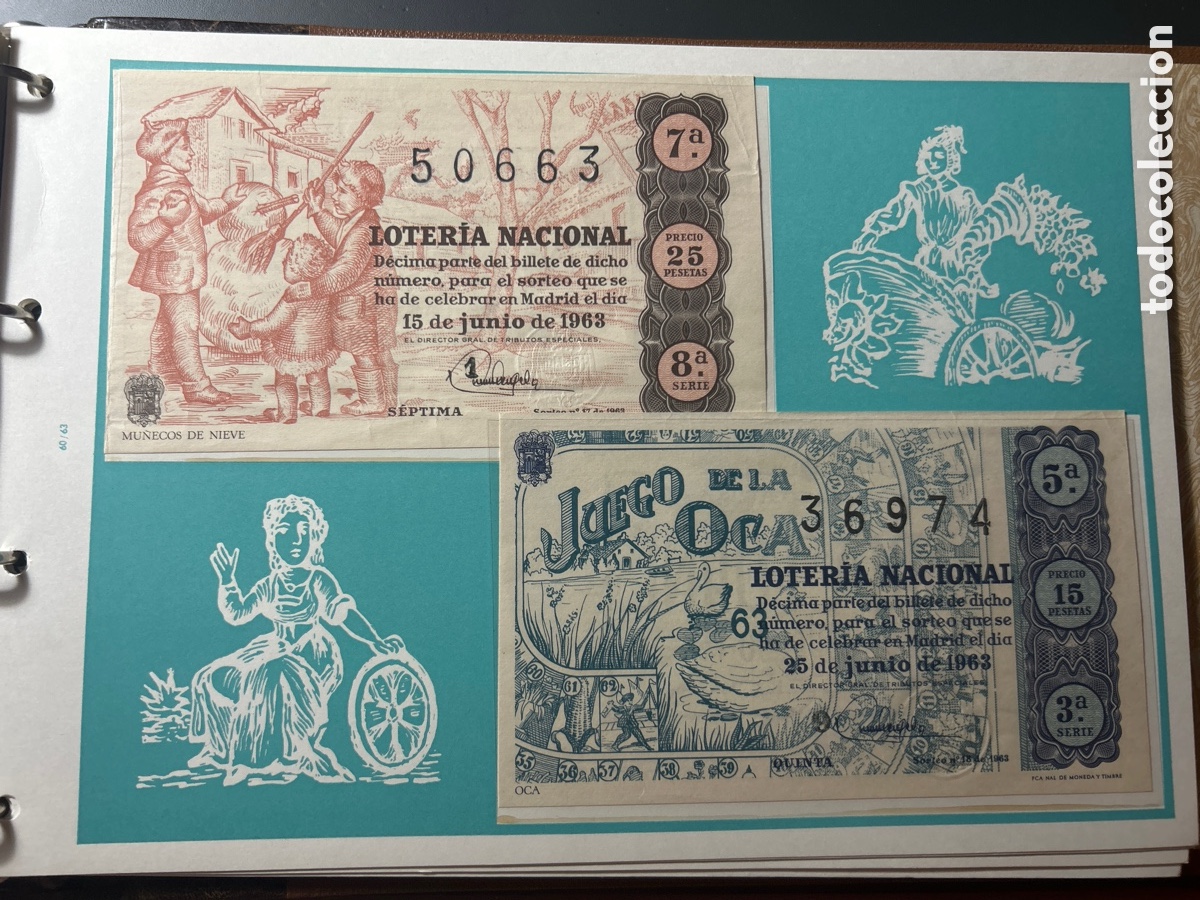 Cupones ONCE: Loteria A&ntilde;o 1963 Completo con 36 Sorteos - Foto 9