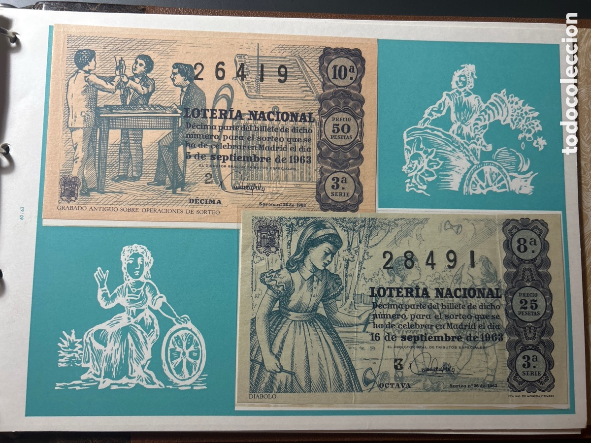 Cupones ONCE: Loteria A&ntilde;o 1963 Completo con 36 Sorteos - Foto 13
