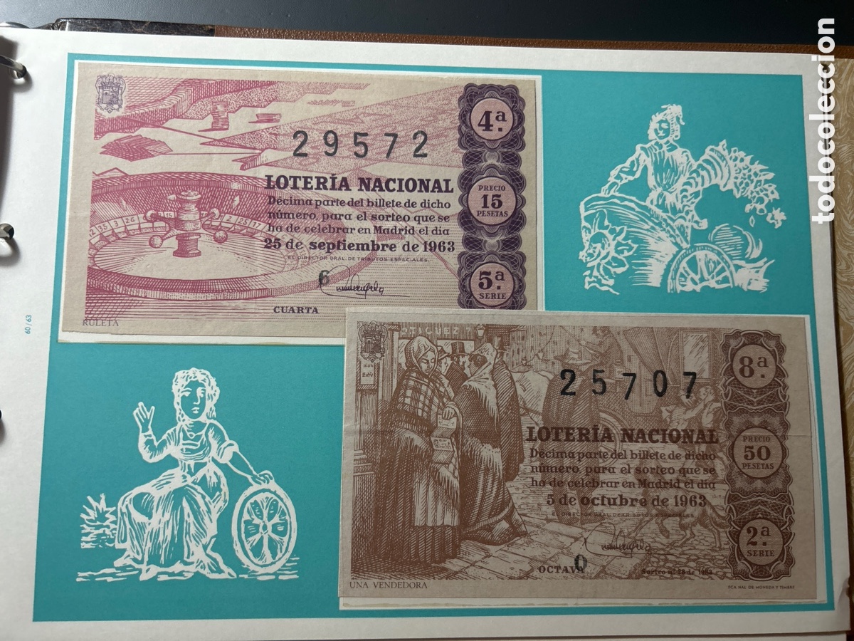 Cupones ONCE: Loteria A&ntilde;o 1963 Completo con 36 Sorteos - Foto 14