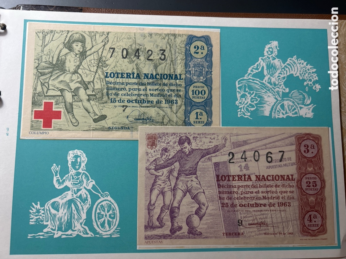 Cupones ONCE: Loteria A&ntilde;o 1963 Completo con 36 Sorteos - Foto 15