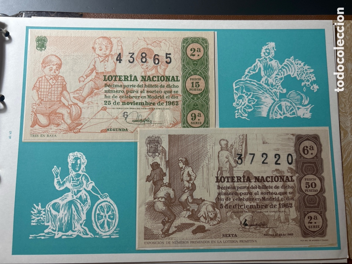 Cupones ONCE: Loteria A&ntilde;o 1963 Completo con 36 Sorteos - Foto 17
