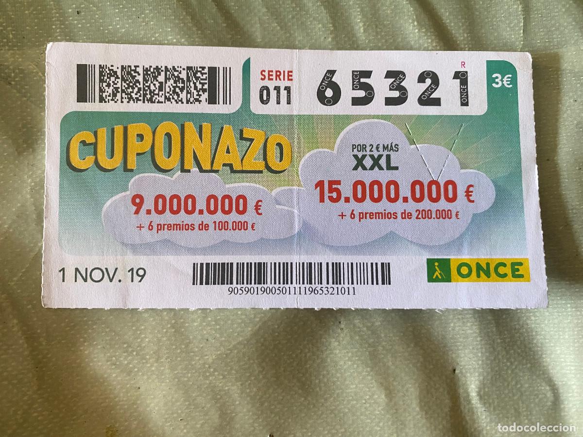 ONCE Coupons: Cup&oacute;n de la Once. 01 de Noviembre de 2019. N&ordm; 65321. Cuponazo Viernes. Buen estado.