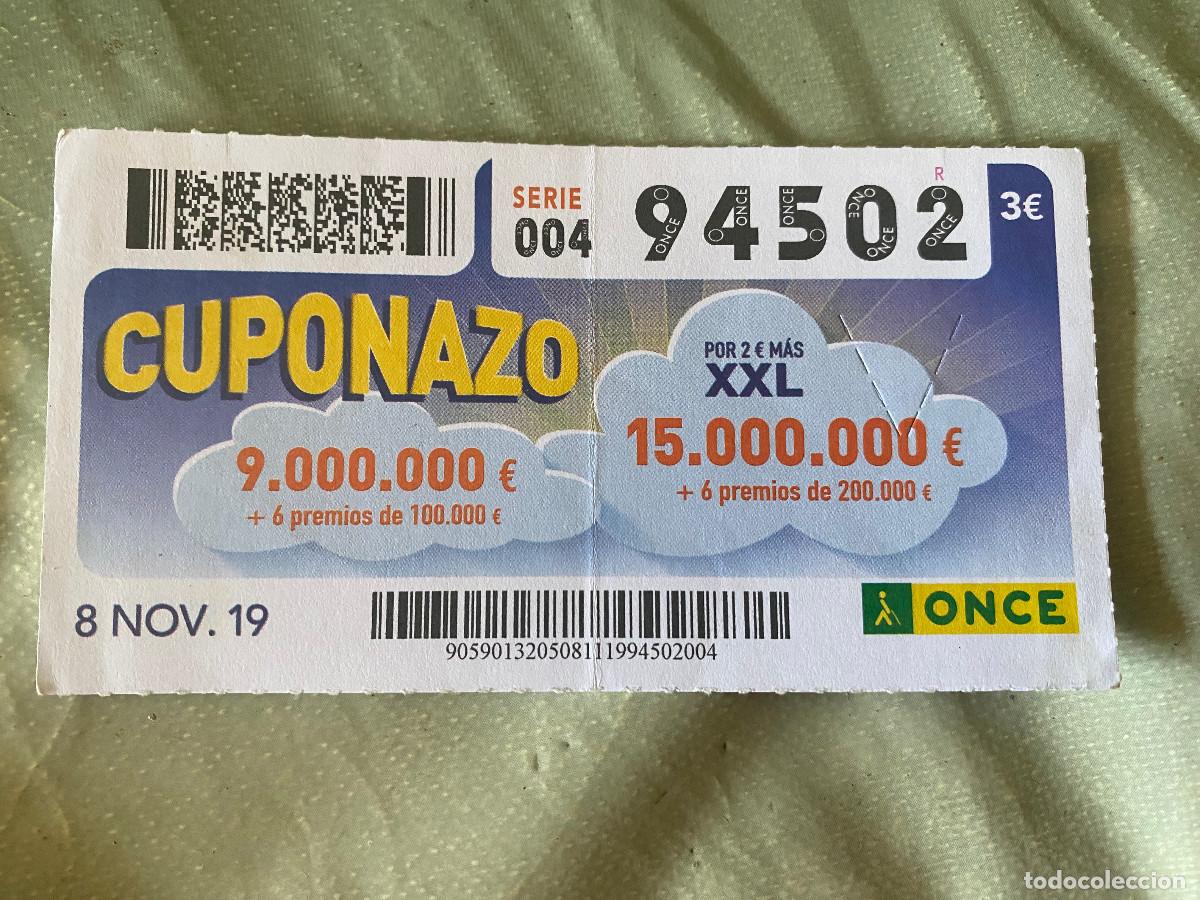ONCE Coupons: Cup&oacute;n de la Once. 08 de Noviembre de 2019. N&ordm; 94502. Cuponazo Viernes. Buen estado.