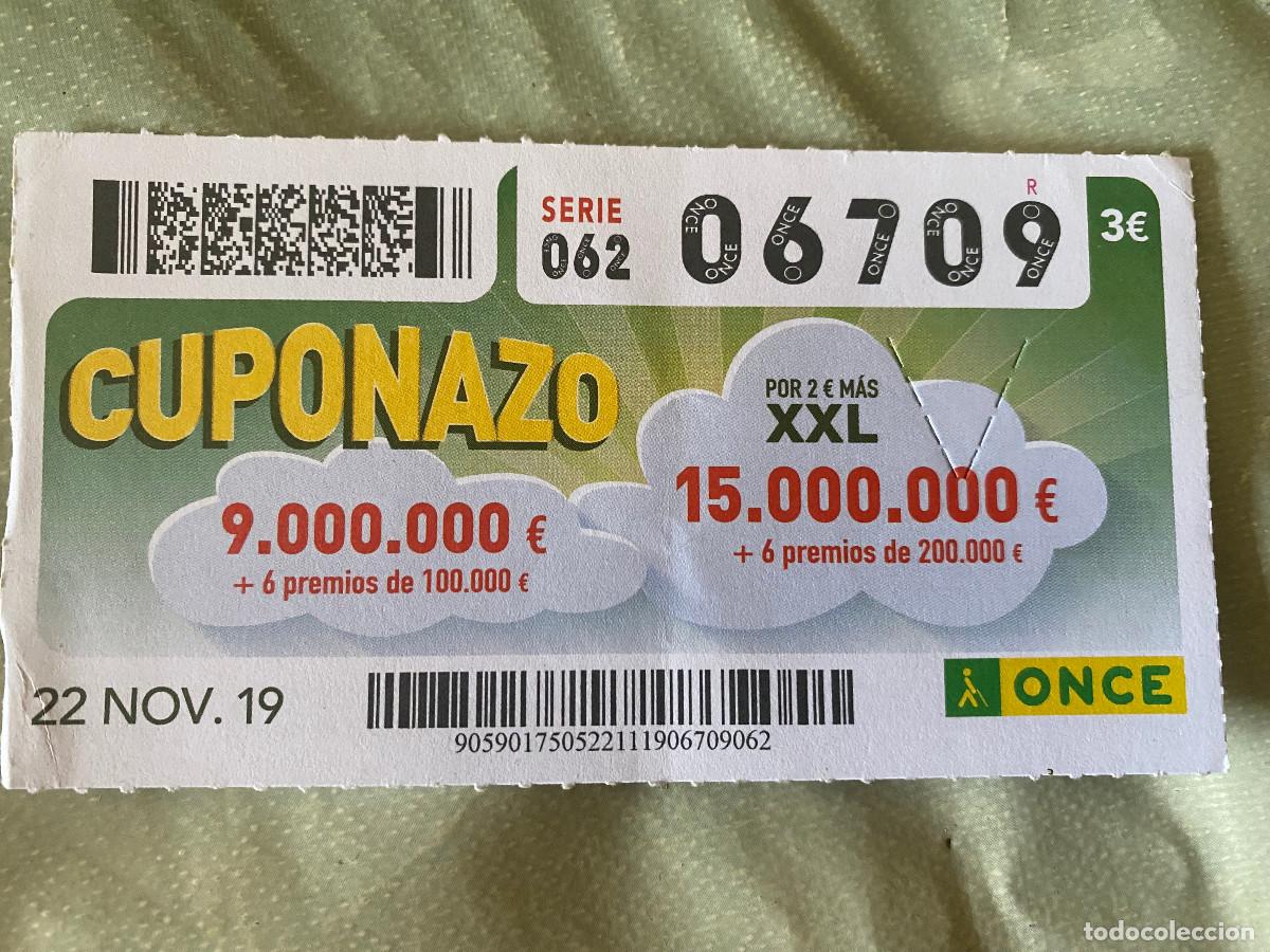 ONCE Coupons: Cup&oacute;n de la Once. 22 de Noviembre de 2019. N&ordm; 06709. Cuponazo Viernes. Buen estado.