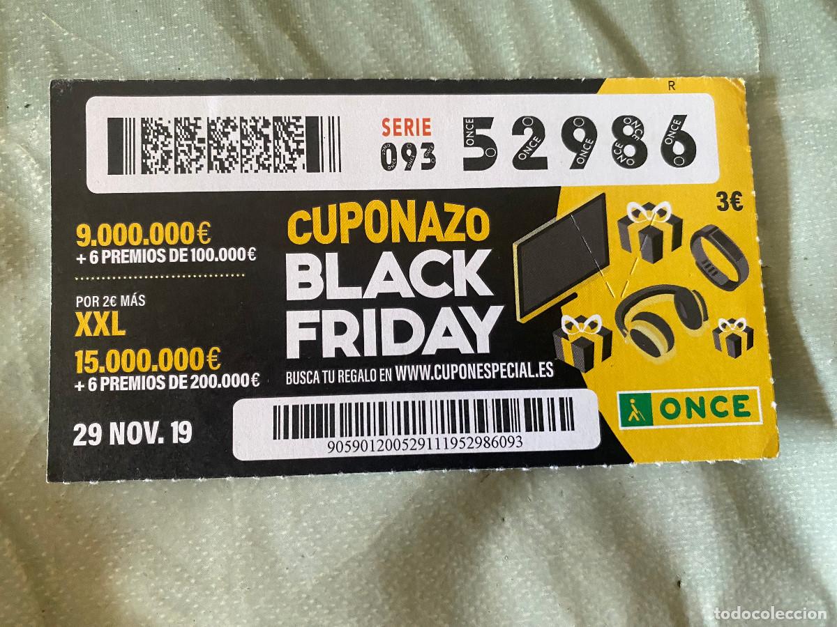 Cupones ONCE: Cup&oacute;n de la Once. 29 de Noviembre de 2019. N&ordm; 52986. Cuponazo Black Friday. Buen estado.