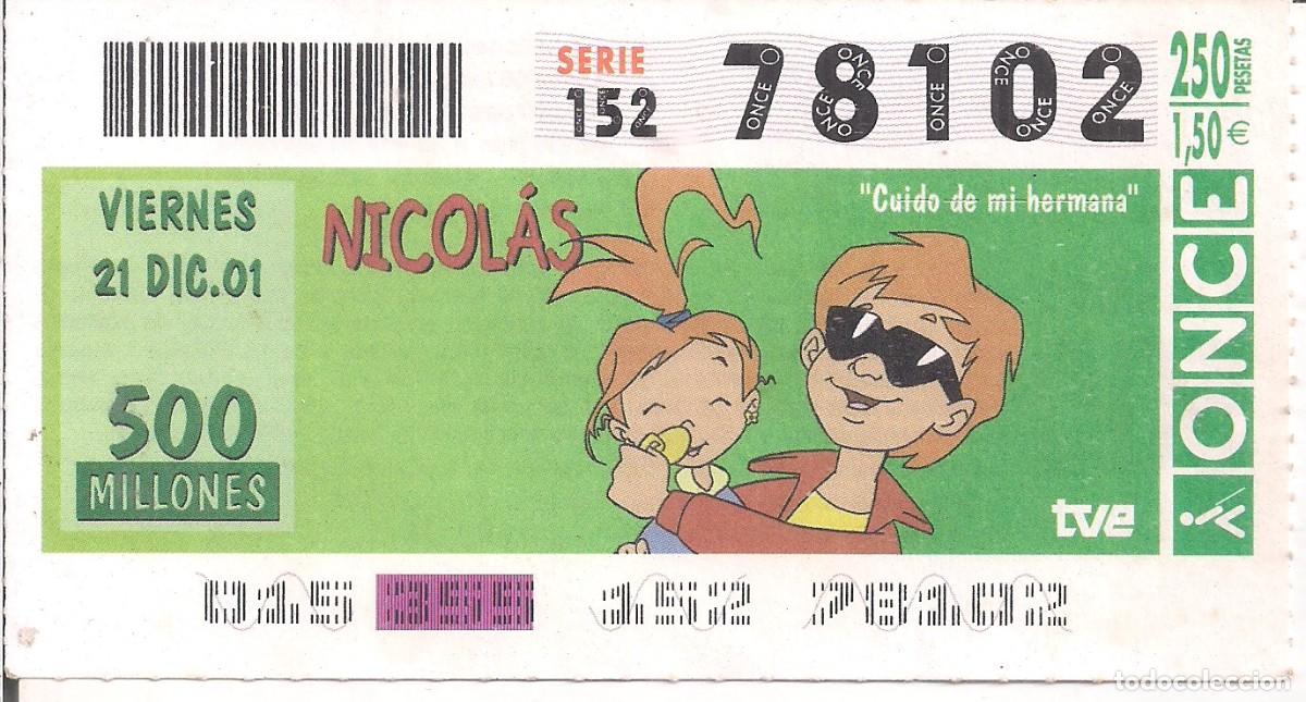 Cupones ONCE: CUPON ONCE. 21/DICIEMBRE/2001 - Foto 1