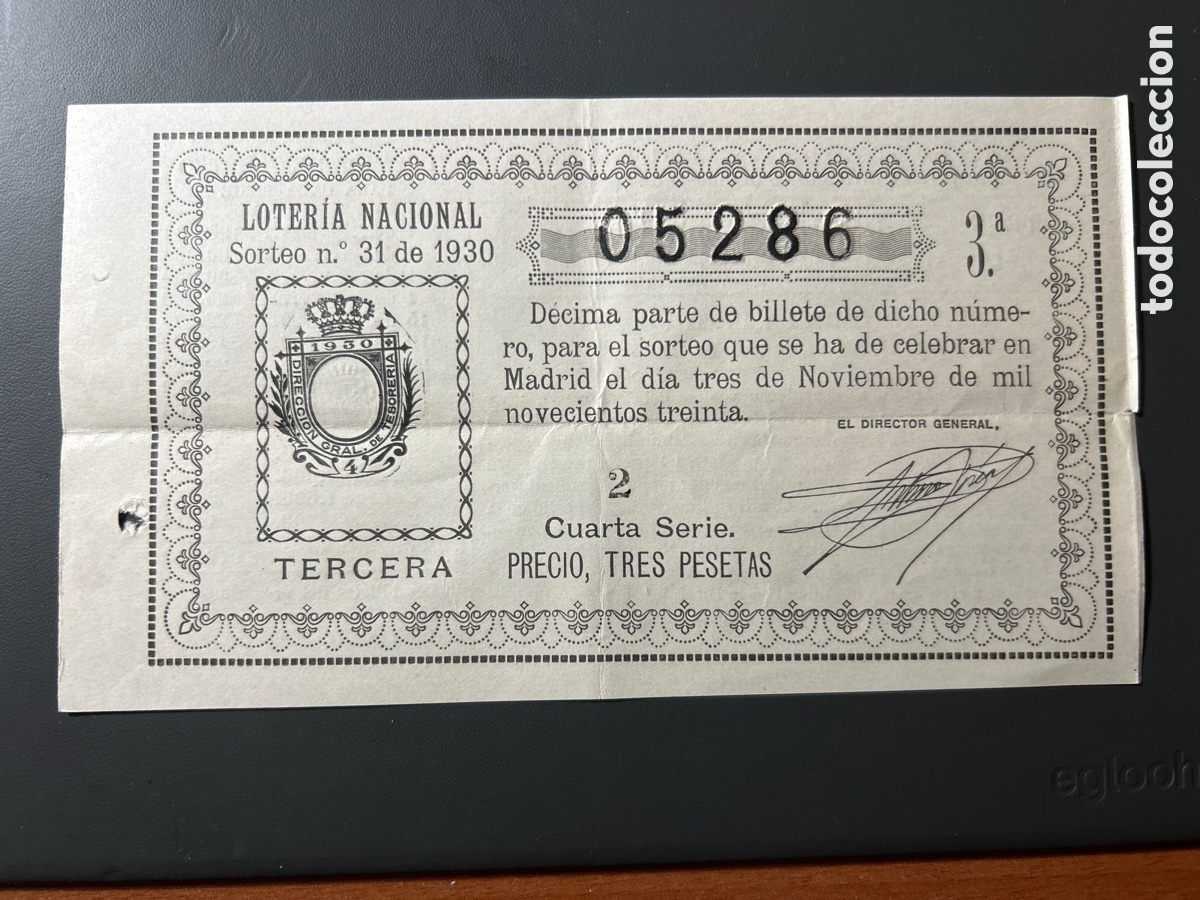 Cupones ONCE: Loter&iacute;a A&ntilde;o 1930 Sorteo 31 - Foto 1