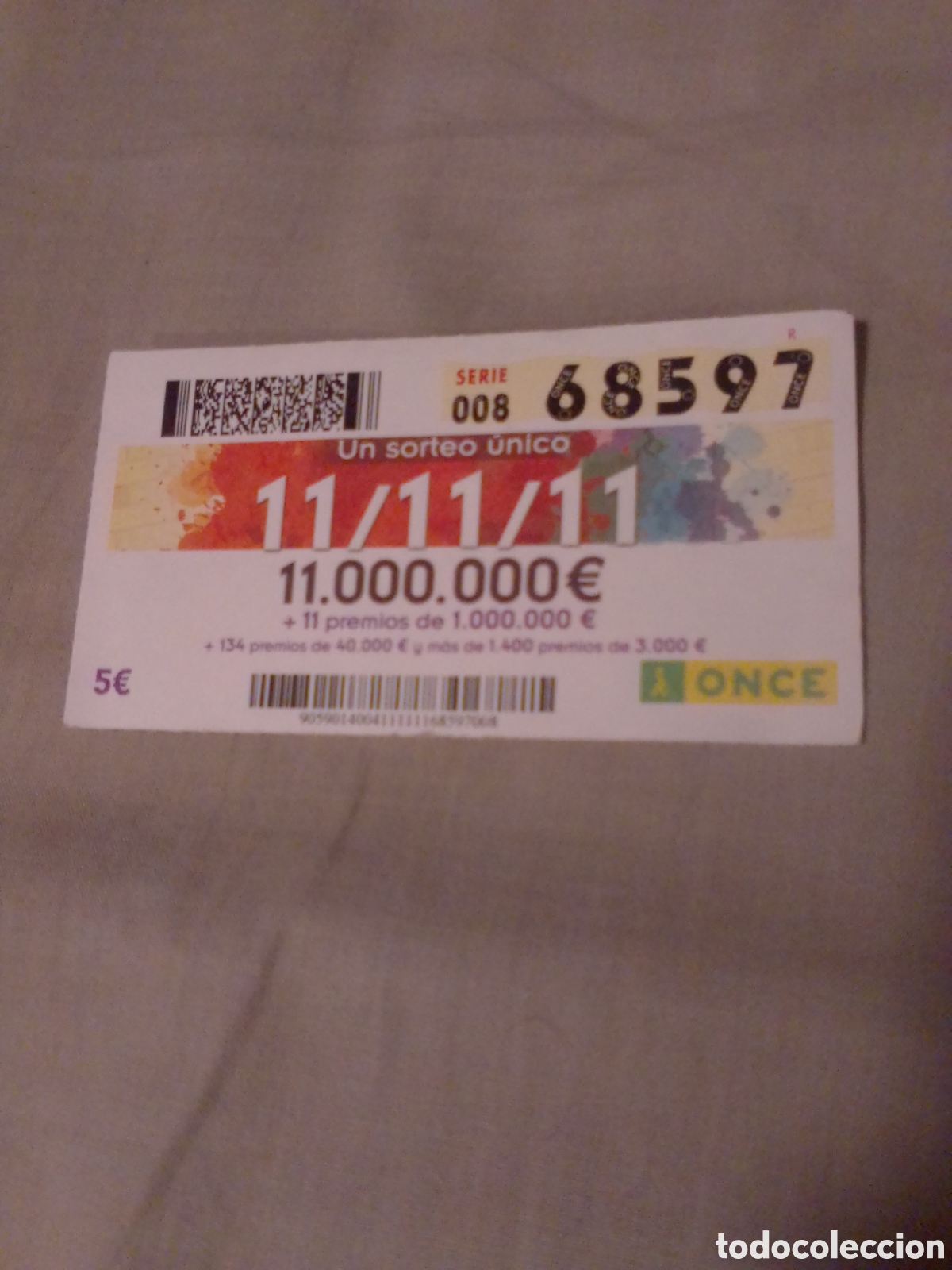 Cupones ONCE: CUP&Oacute;N ONCE SORTEO 11/11/11 - Foto 1