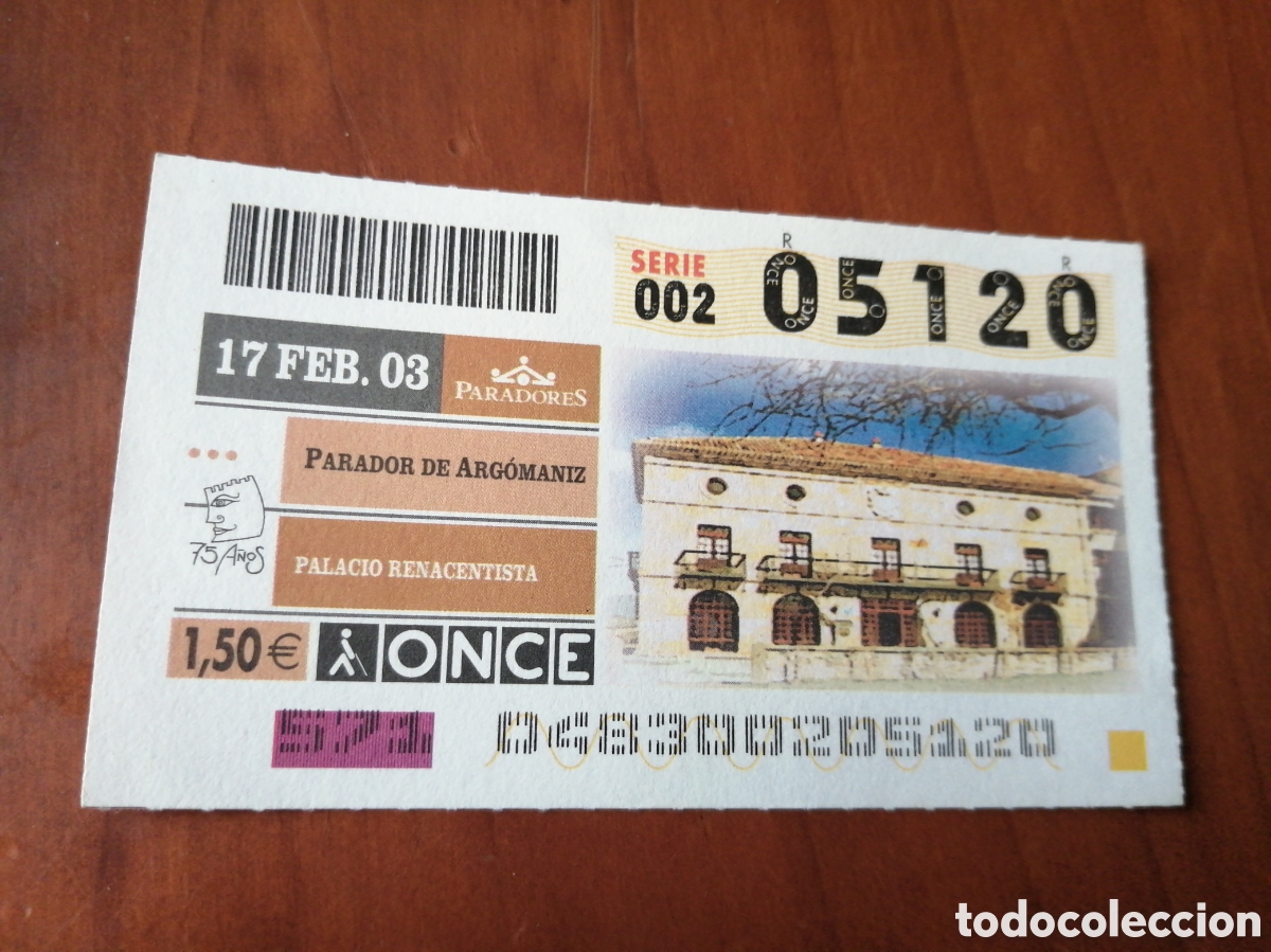 Bilhetes ONCE: CUPON ONCE PARADORES 2003 PARADOR DE ARGOMANIZ