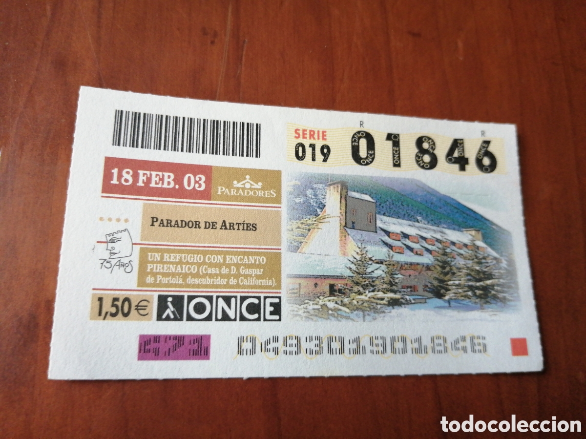 Bilhetes ONCE: CUPON ONCE PARADORES 2003 PARADOR DE ARTIES