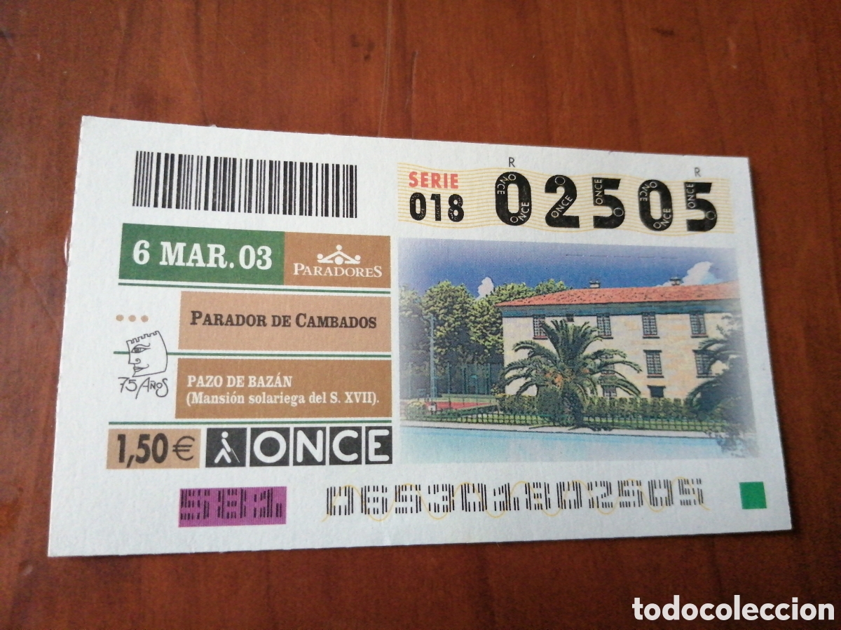 Bilhetes ONCE: CUPON ONCE PARADORES 2003 PARADOR DE CAMBADOS