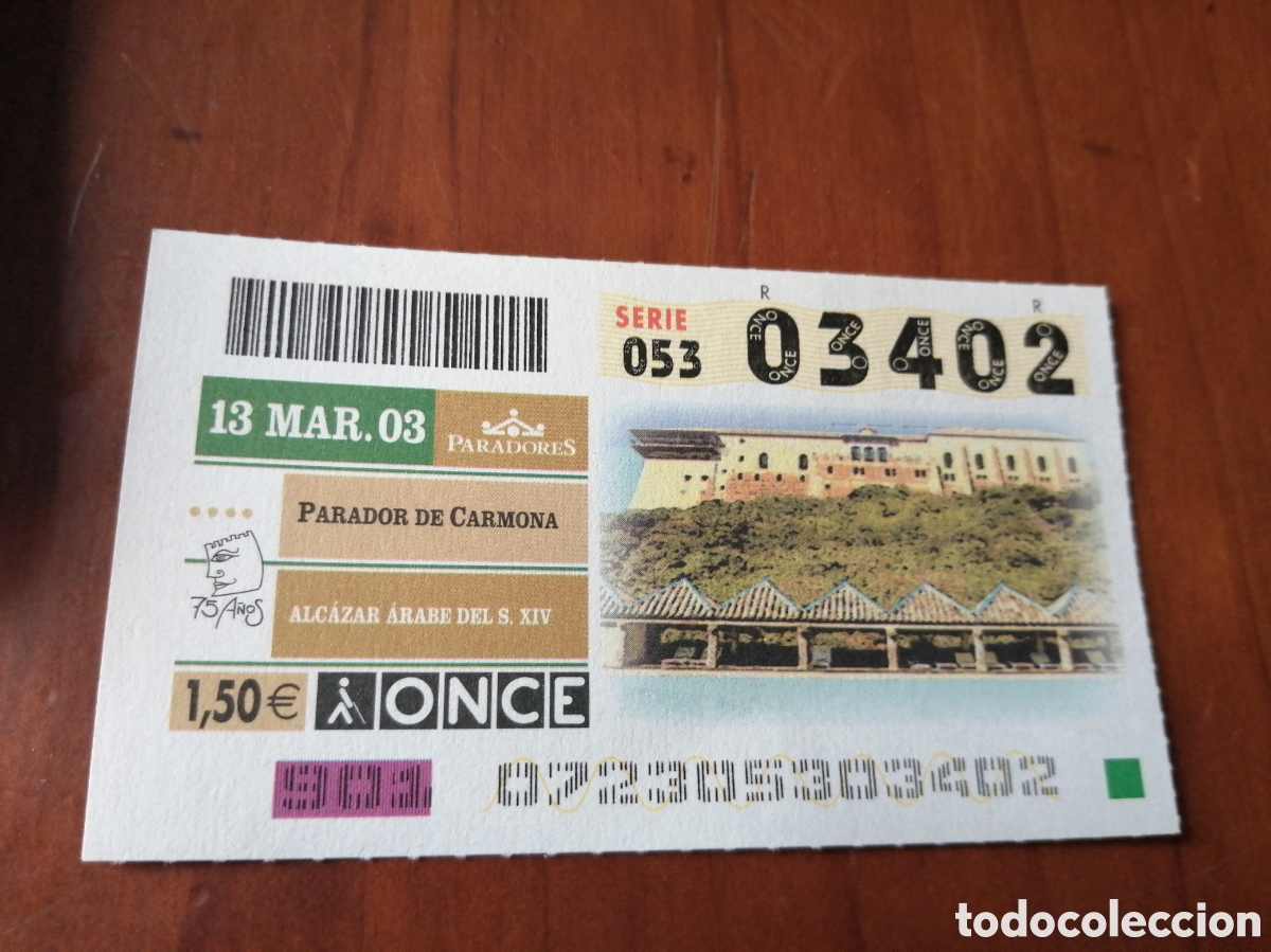 Bilhetes ONCE: CUPON ONCE PARADORES 2003 PARADOR DE CARDONA