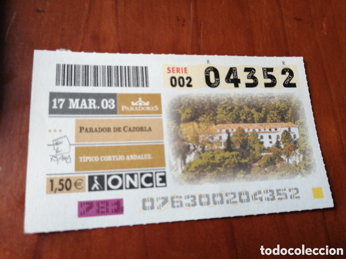 Bilhetes ONCE: CUPON ONCE PARADORES 2003 PARADOR DE CAZORLA