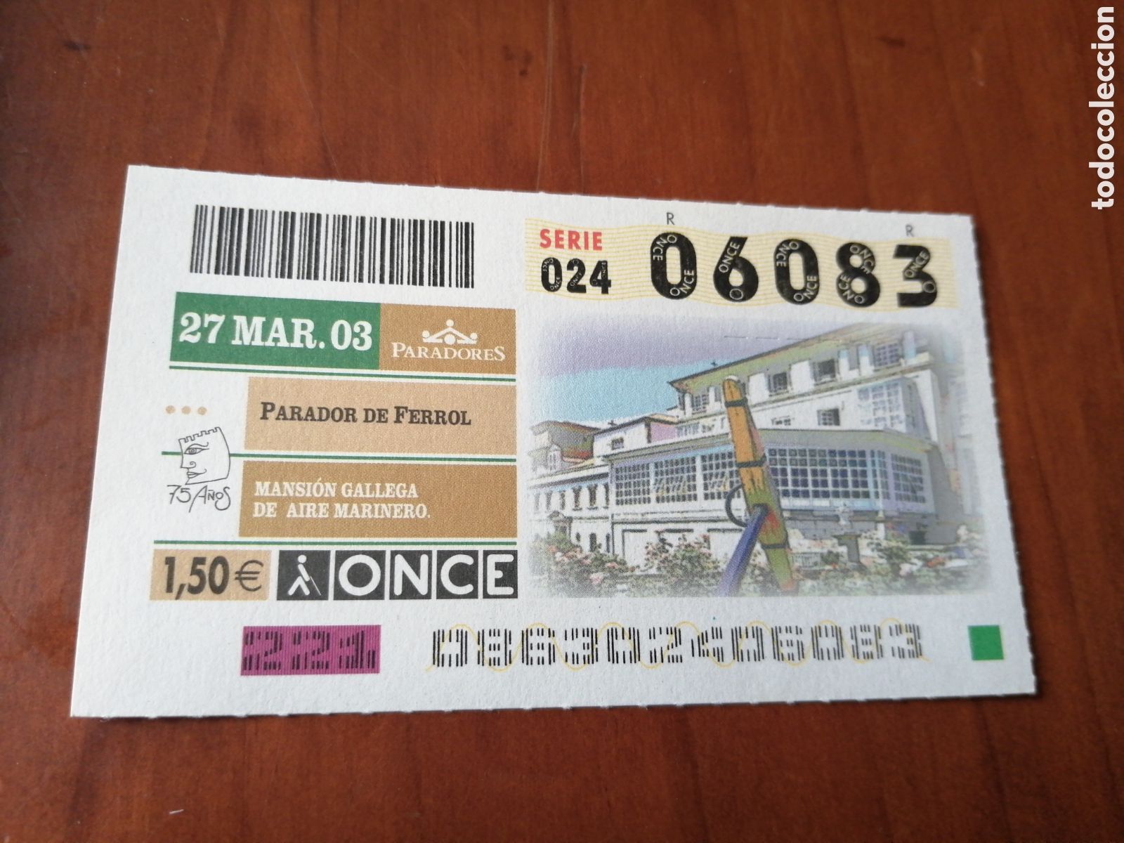 ONCE Coupons: CUPON ONCE PARADORES 2003 PARADOR DE FERROL