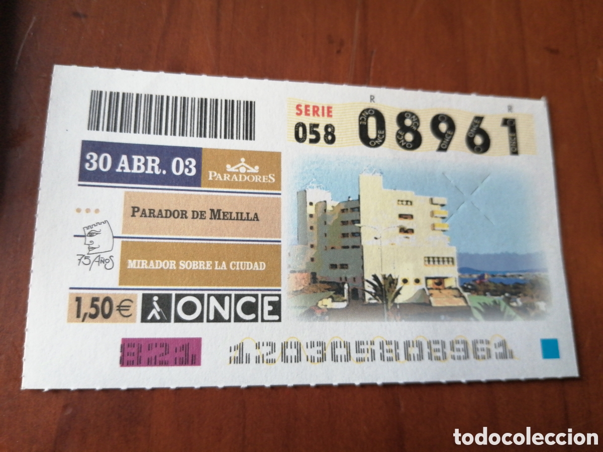 Cupones ONCE: CUPON ONCE PARADORES 2003 PARADOR DE MELILLA
