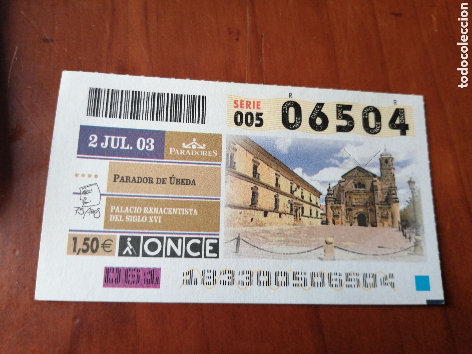 Cupones ONCE: CUPON ONCE PARADORES 2003 PARADOR DE UBEDA