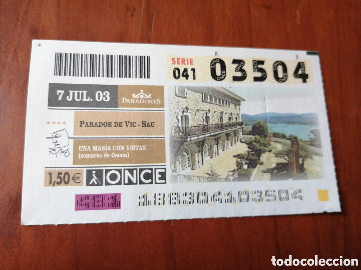 Cupones ONCE: CUPON ONCE PARADORES 2003 PARADOR DE VIC - SAU
