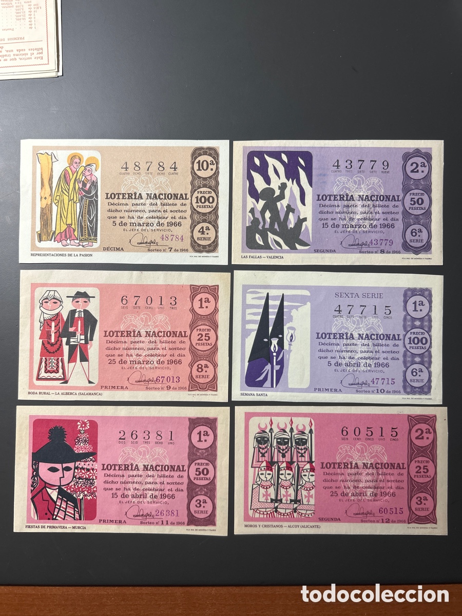 Cupones ONCE: Loteria A&ntilde;o 1966 Completo con 36 sorteos - Foto 3
