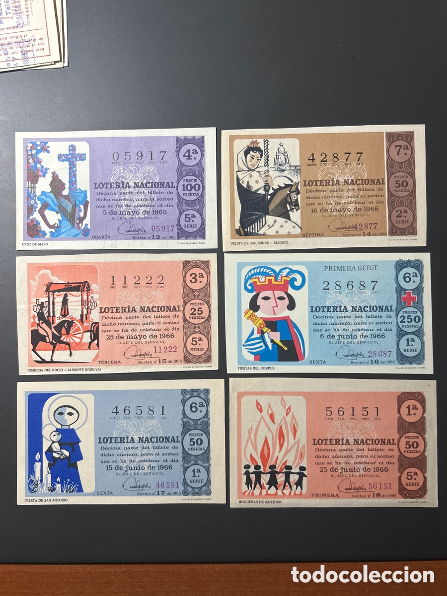Cupones ONCE: Loteria A&ntilde;o 1966 Completo con 36 sorteos - Foto 4