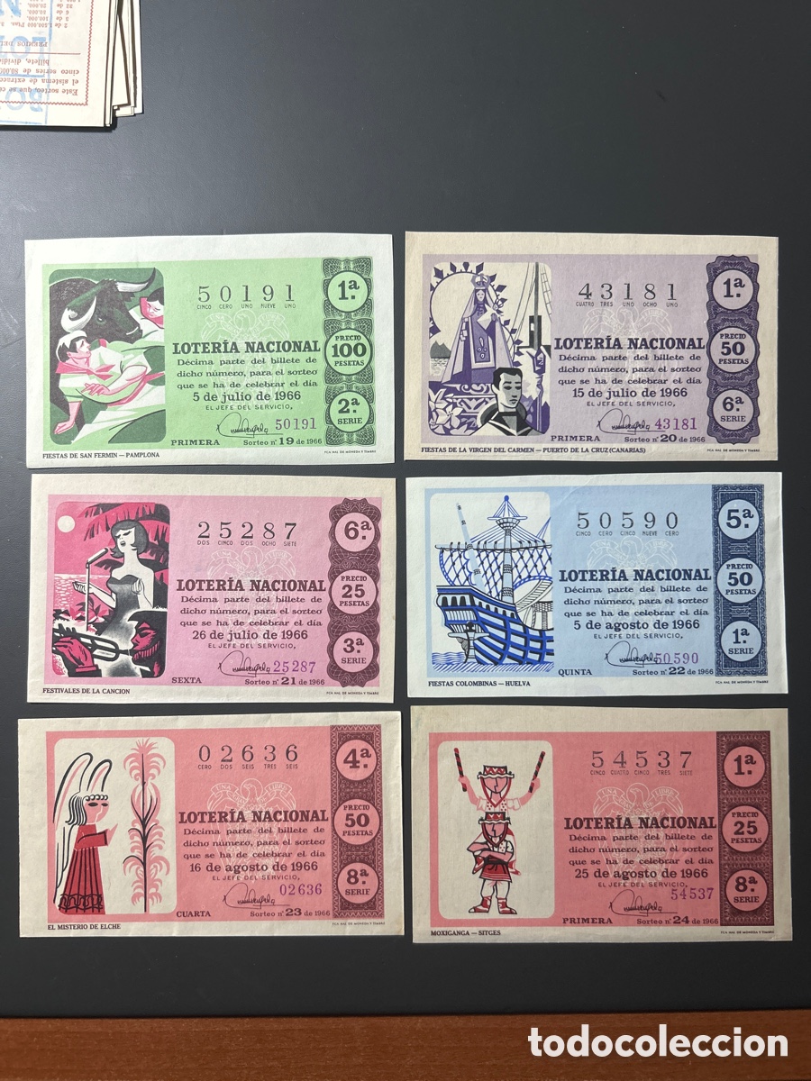 Cupones ONCE: Loteria A&ntilde;o 1966 Completo con 36 sorteos - Foto 5