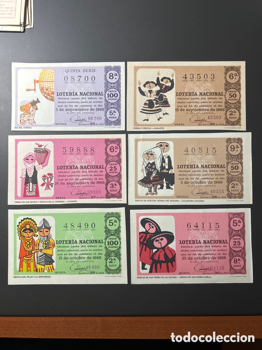 Cupones ONCE: Loteria A&ntilde;o 1966 Completo con 36 sorteos - Foto 6