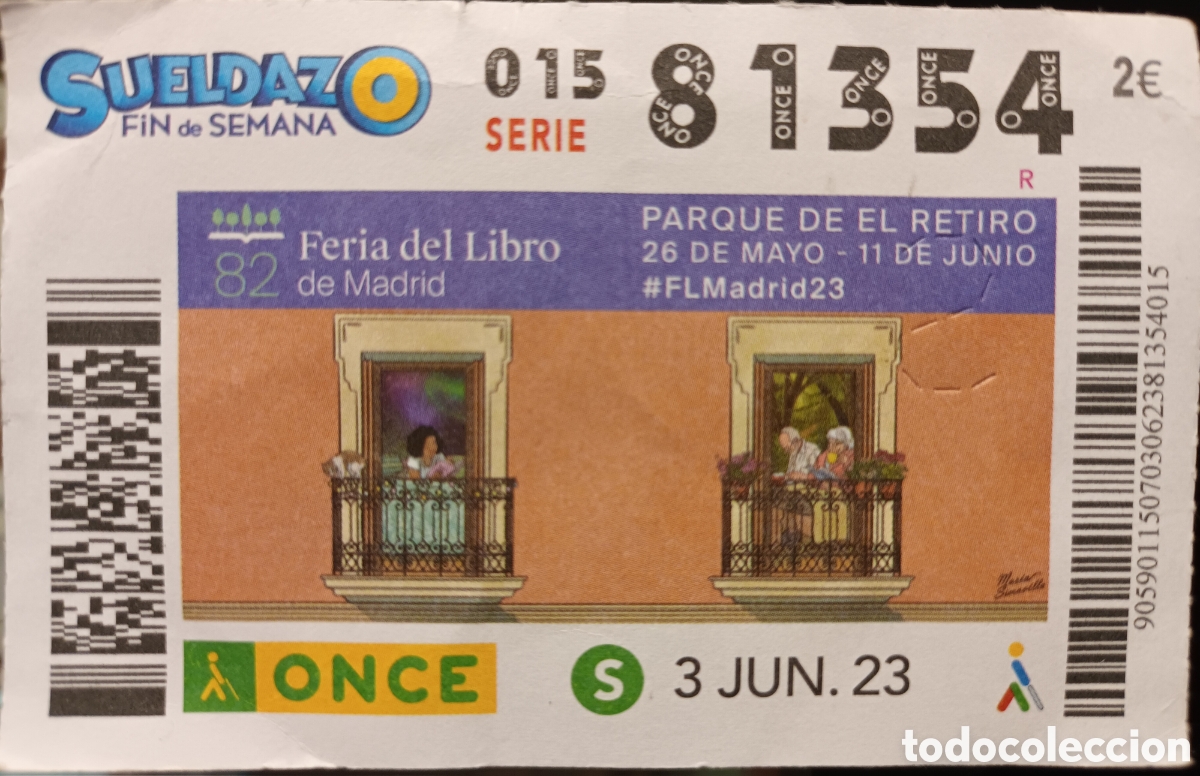Cupones ONCE: CUPON ONCE. 82 FERIA DEL LIBRO DE MADRID - Foto 1